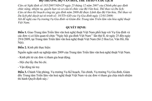 Quyết định  1044/QĐ-BVHTTDL  tổ chức "Ngày hội gia đình Việt Nam’’ lần thứ 2