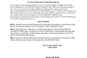 Quyết định 17/2009/QĐ-UBND chức năng, nhiệm vụ, quyền hạn, tổ chức bộ máy, mối quan hệ công tác Sở Tài nguyên Môi trường