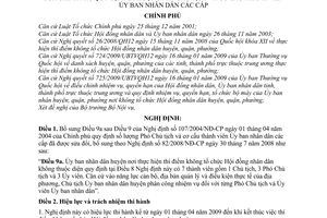 Nghị định 27/2009/NĐ-CP số lượng Phó Chủ tịch cơ cấu thành viên Ủy ban nhân dân các cấp sửa đổi Nghị định 107/2004/NĐ-CP