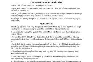 Quyết định 643/QĐ-CTUBND ủy quyền phân công nhiệm vụ BQL Khu kinh tế Nhơn Hội