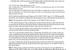 Thông tư 55/2009/TT-BTC sửa đổi 101/2008/TT-BTC chế độ thu, nộp quản lý sử dụng phí lệ phí áp dụng cảng vụ đường thủy nội địa