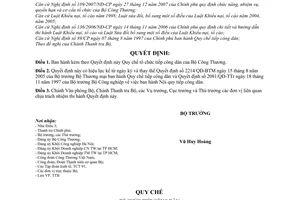 Quyết định 1444/QĐ-BCT  Quy chế tổ chức tiếp công dân của Bộ Công Thương