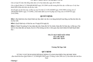 Quyết định 23/2009/QĐ-UBND việc thu sử dụng kinh phí hoạt động đại diện cha mẹ