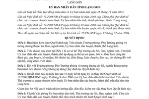 Quyết định 03/2009/QĐ-UBND tiêu chuẩn Trưởng Phó phòng Sở Ban ngành Lạng Sơn