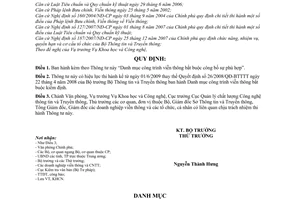 Thông tư 11/2009/TT-BTTTT danh mục công trình viễn thông bắt buộc công bố phù hợp