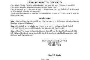 Quyết định 06/2009/QĐ-UBND Quy chế quản lý tổ chức thực hiện các nhiệm vụ khoa học và công nghệ cấp tỉnh