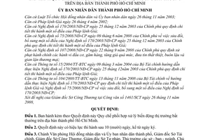 Quyết định  24/2009/QĐ-UBND  quy chế phối hợp xử lý biến động thị trường bất thường trên địa bàn Hồ Chí Minh