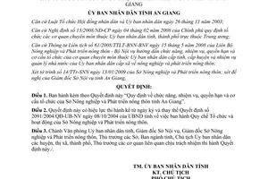 Quyết định 09/2009/QĐ-UBND Quy định chức năng, nhiệm vụ, quyền hạn, cơ cấu