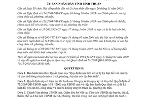 Quyết định 18/2009/QĐ-UBND kỷ luật cán bộ cán bộ không chuyên trách Bình Thuận