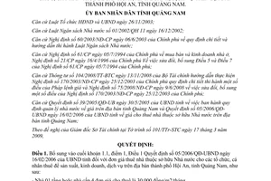 Quyết định 06/2009/QĐ-UBND giá thuê nhà thuộc sở hữu Nhà nước Quảng Nam