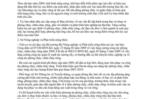 Chỉ thị 08/CT-UBND Tăng cường công tác phòng cháy chữa cháy rừng năm 2009 Phú Yên