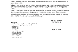 Thông tư 60/2009/TT-BTC quy chuẩn kỹ thuật quốc gia dự trữ nhà nước phao tròn cứu sinh