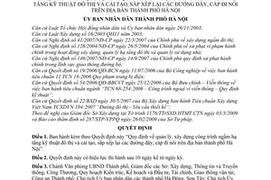 Quyết định 56/2009/QĐ-UBND Quy định quản lý, xây dựng công trình ngầm hạ tầng kỹ thuật đô thị và cải tạo, sắp xếp lại các đường dây, cáp