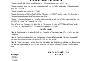 Quyết định 17/2009/QĐ-UBND Quy định dạy học thêm trên địa bàn tỉnh Hoà Bình