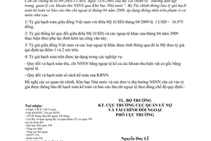 Thông báo 123/TB-BTC tỷ giá hạch toán ngoại tệ tháng 04/2009