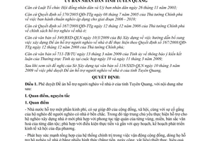 Quyết định 122/QĐ-UBND 2009 phê duyệt Đề án hỗ trợ người nghèo về nhà ở Tuyên Quang