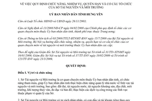 Quyết định 614/QĐ-UBND 2009 chức năng nhiệm vụ quyền hạn Sở Tài nguyên Hưng Yên