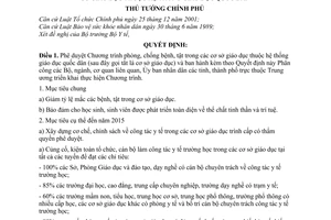 Quyết định  401/QĐ-TTg  phê duyệt chương trình phòng, chống bệnh, tật trong các cơ sở giáo dục thuộc hệ thống giáo dục quốc dân