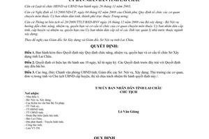 Quyết định 04/2009/QĐ-UBND chức năng nhiệm vụ quyền hạn cơ cấu Sở Xây dựng