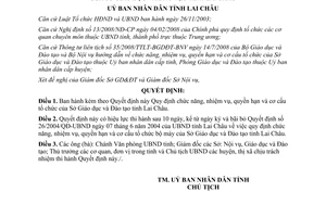 Quyết định 05/2009/QĐ-UBND chức năng cơ cấu tổ chức của Sở Giáo dục Đào tạo Lai Châu