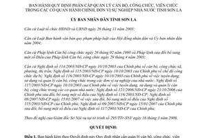 Quyết định 09/2009/QĐ-UBND phân cấp quản lý cán bộ công viên chức Sơn La