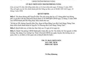 Quyết định 13/2009/QĐ-UBND điều chỉnh tên đoạn đường phố trong phụ lục giá đất đính kèm theo QĐ 58/2008/QĐ-UBND