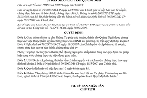 Quyết định 18/2009/QĐ-UBND giao nhiệm vụ chứng thực cho Phòng Tư pháp huyện Quảng Ngãi