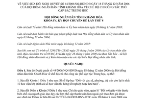 Nghị quyết 04/2009/NQ-HĐND sửa đổi chế độ chi công tác phổ cập Trung học Khánh Hòa