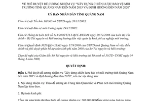 Quyết định số 984/QĐ-UBND Xây dựng chiến lược bảo vệ môi trường tỉnh Quảng Nam