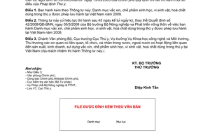 Thông tư 19/2009/TT-BNN Danh mục vắc xin, chế phẩm sinh học, vi sinh vật, hoá chất trong thú y được phép lưu hành