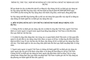 Hướng dẫn 155/SXD-KTKH đăng ký cấp chứng chỉ kỹ sư định giá xây dựng