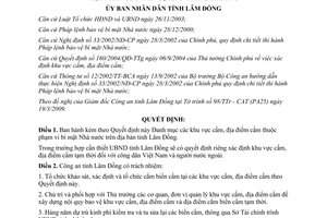 Quyết định 16/2009/QĐ-UBND khu vực địa điểm cấm thuộc bí mật Nhà nước Lâm Đồng