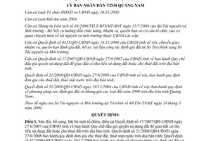 Quyết định 987/QĐ-UBND năm 2009 sửa đổi Quyết định liên quan đến định giá đất