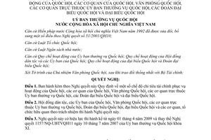 Nghị quyết 773/2009/NQ-UBTVQH12 Quy định chế độ chi tiêu tài chính