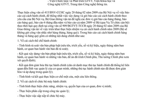 Công văn 1142/BGTVT-TCCB hướng dẫn báo cáo cải cách hành chính