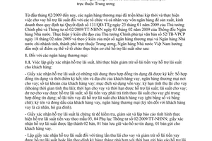 Công văn 1436/NHNN-CSTT hướng dẫn cụ thể điểm về cơ chế hỗ trợ lãi suất