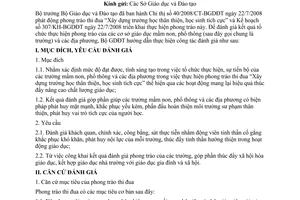 Công văn 1741/BGDĐT-GDTrH hướng dẫn đánh giá kết quả phong trào thi đua “Xây dựng trường học thân thiện, học sinh tích cực”