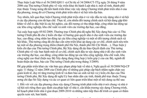 Công văn 366/BXD-QLN triển khai xây dựng chương trình phát triển nhà ở xã hội, nhà ở cho công nhân khu công nghiệp, ký túc xá cho sinh viên