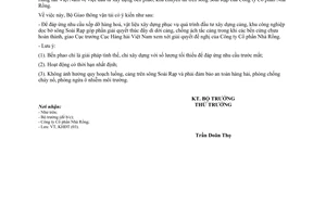 Công văn 1461/BGTVT-KHĐT đầu tư các bến phao trên sông Soài Rạp