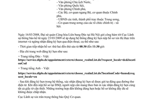 Công văn 835/BNG-LS quy định mới đăng ký hẹn nộp hồ sơ xin thị thực tại Đại sứ quán Đức