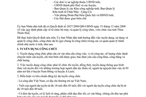 Công văn 1076/UBND-NV tuyển dụng sử dụng quản lý công chức Thừa Thiên Huế