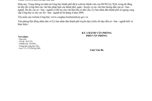 Công văn 1946/VP-TTCB ngưng cấp phát Công báo in