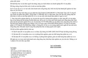 Công văn 1429/SYT-VSATTP nộp phiếu kiểm nghiệm nước định kỳ đã công bố