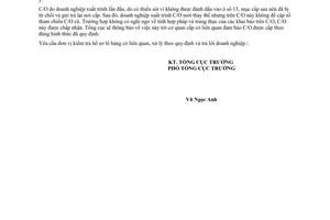 Công văn 1669/TCHQ-GSQL vướng mắc liên quan đến C/O mẫu D