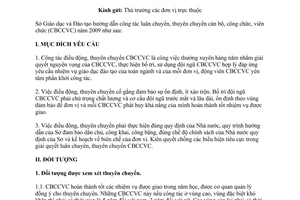 Công văn 427/SGD&ĐT-TCCB hướng dẫn thuyên chuyển cán bộ, công, viên chức