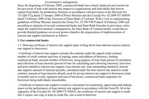 Official Dispatch No. 1436/NHNN-CSTT of March 3, 2009, providing detailed guidance on several points related to mechanism of interest rate support
