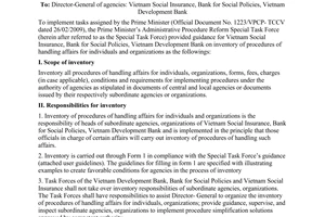 Official Dispatch No. 40/CCTTHC of March 12, 2003, guidance on inventory of procedures of handling affairs for individuals and organizations