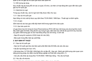 Quy chuẩn kỹ thuật Quốc gia QCVN 06:2009/BTC về dự trữ quốc gia đối với gạo bảo quản kín do Bộ Tài chính ban hành