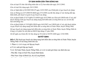Quyết định 497/QĐ-UBND 2009 quy hoạch xây dựng điểm dân cư nông thôn Đồng Nai