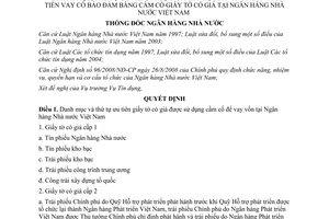 Quyết định 441/QĐ-NHNN năm 2009 danh mục thứ tự ưu tiên tỷ lệ giá trị giấy tờ